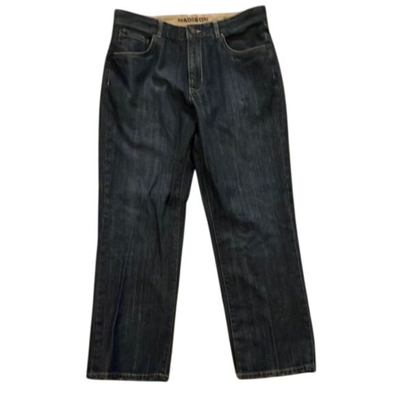 Madison Denim Straight Leg Blue Jeans Mens Size 36x30 Dark Wash - Picture 1 of 12